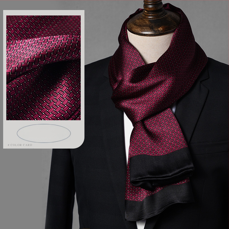 Aukštos kokybės šilko šalikas, vyriškas šilkmedžio šilko rudens ir žiemos 2025 m. naujas plonas šilko šalikas, dėvėti kostiumą, marškinius, kaklo apsaugos šalikas