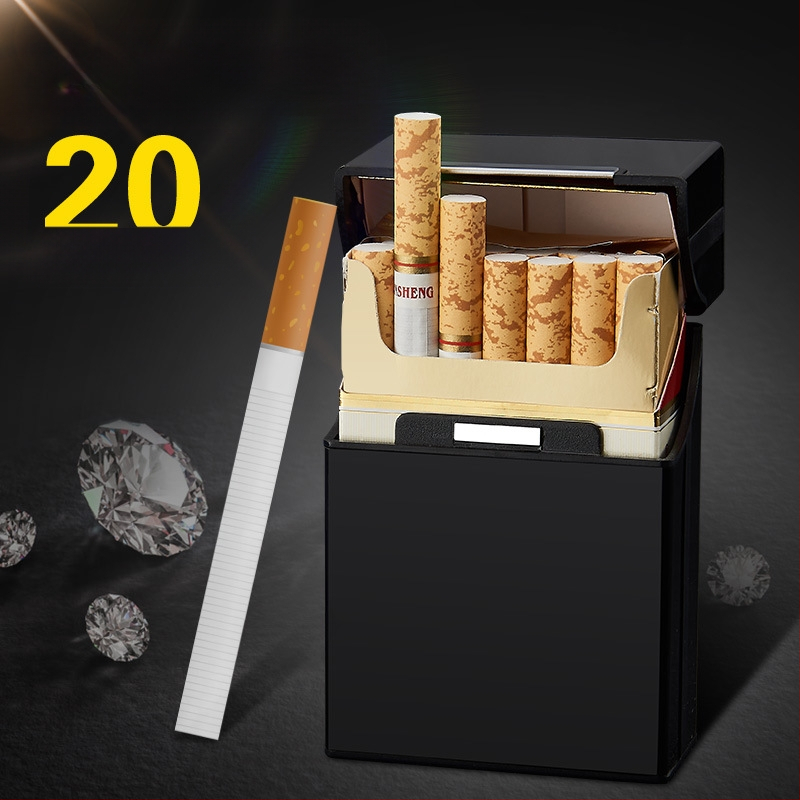 Asmeninis madingas 20 vnt. automatinis plastikinis aliuminio cigarečių dėklas, vyriškas šiurkštus dūmų šviesos cigarečių dėklas, kūrybingas cigarečių dėklas