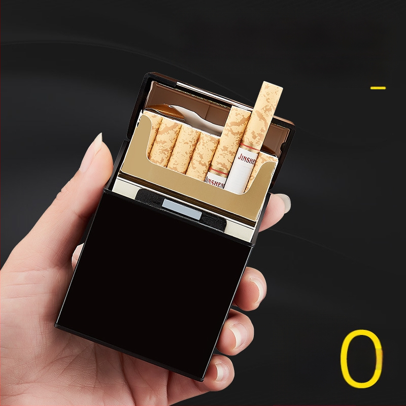 Asmeninis madingas 20 vnt. automatinis plastikinis aliuminio cigarečių dėklas, vyriškas šiurkštus dūmų šviesos cigarečių dėklas, kūrybingas cigarečių dėklas