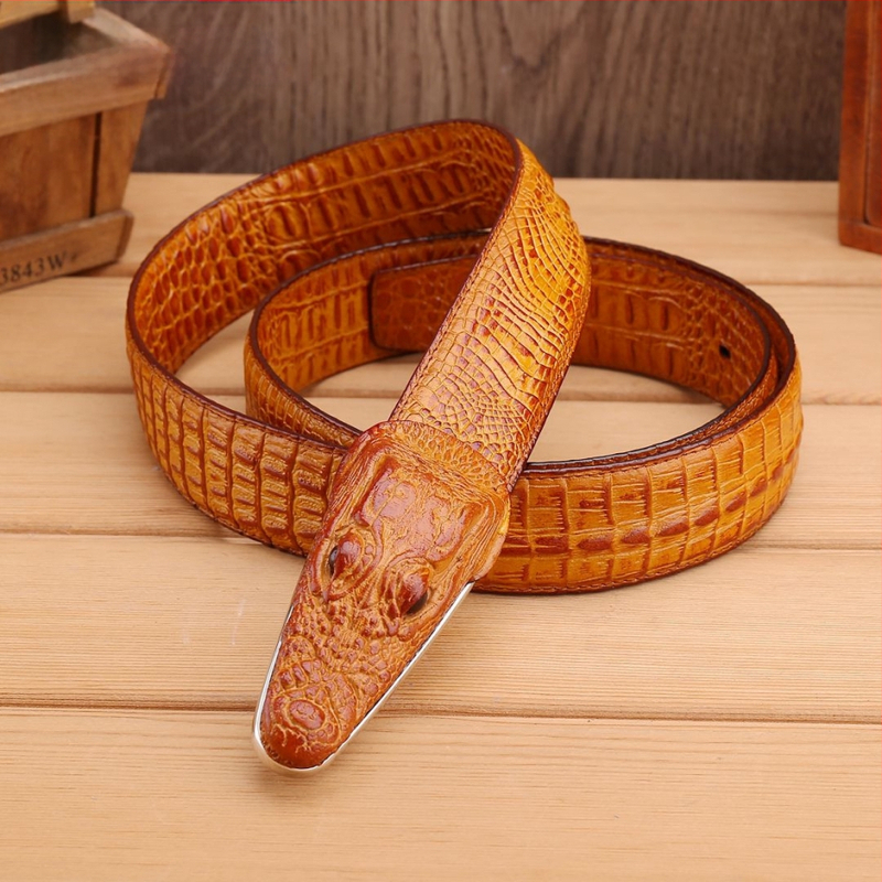 Naujas plokščias universalus krokodilo diržas vyrams, automatinė sagtis, tikras diržas, grynos karvės odos, prailgintas didelis juosmens diržas, gamintojai