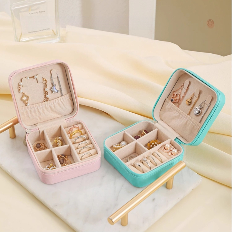 Fini nakit Prsten Naušnice Ogrlica Naušnice Naušnice Narukvica Prijenosna High Sense Mini Karirana kutija za pohranu