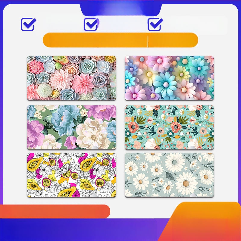 „Amazon“ tarpvalstybinis naujas gėlių žaliųjų augalų serijos pelės kilimėlis, paprastas gėlių formos, itin didelis, purvui atsparus, neslystantis guminis kilimėlis