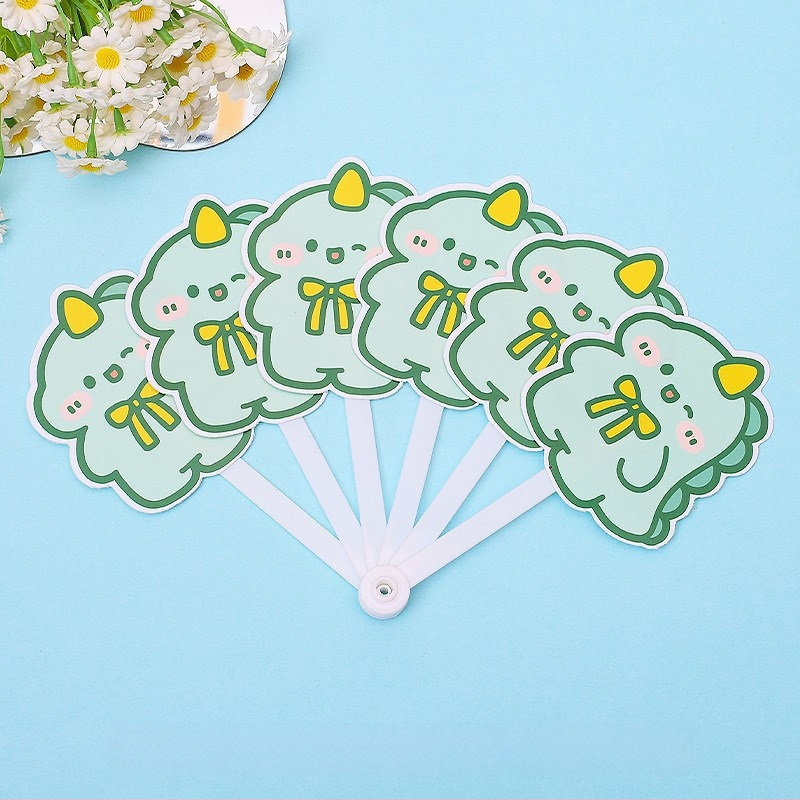 Mielas animacinis šešių sulankstomų ventiliatorių vasarinis nešiojamas mažas ventiliatorius studentams vaikams sulankstomas ventiliatorius plastikinis rankinis ventiliatorius