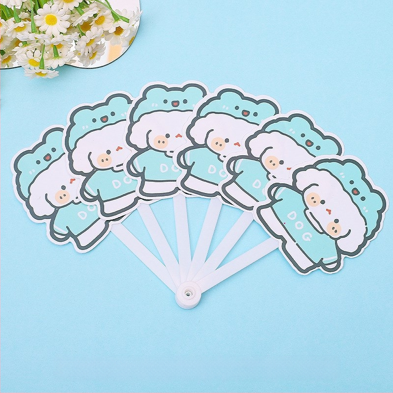 Mielas animacinis šešių sulankstomų ventiliatorių vasarinis nešiojamas mažas ventiliatorius studentams vaikams sulankstomas ventiliatorius plastikinis rankinis ventiliatorius