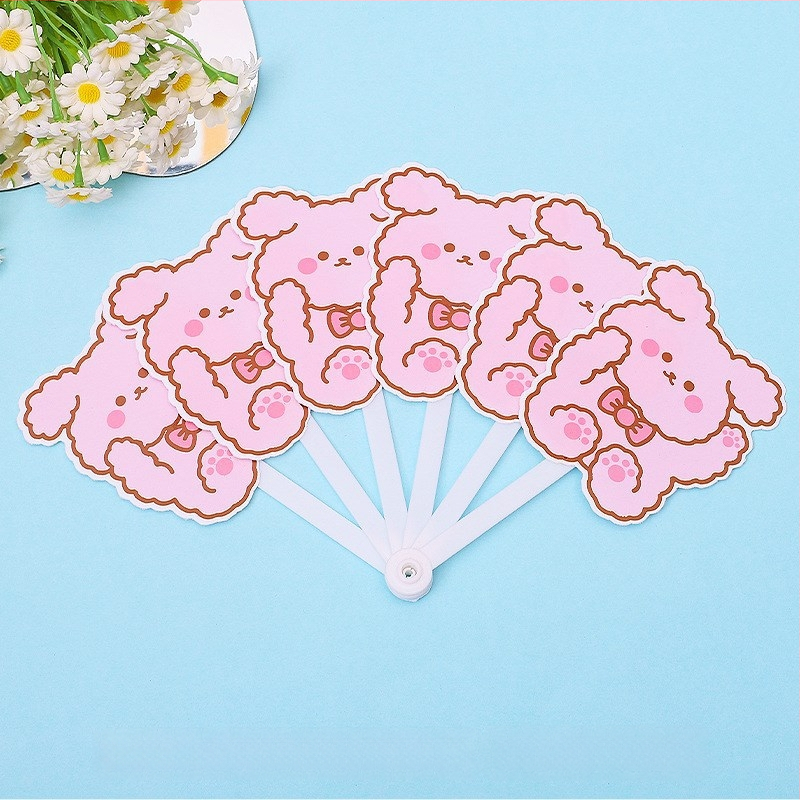 Mielas animacinis šešių sulankstomų ventiliatorių vasarinis nešiojamas mažas ventiliatorius studentams vaikams sulankstomas ventiliatorius plastikinis rankinis ventiliatorius