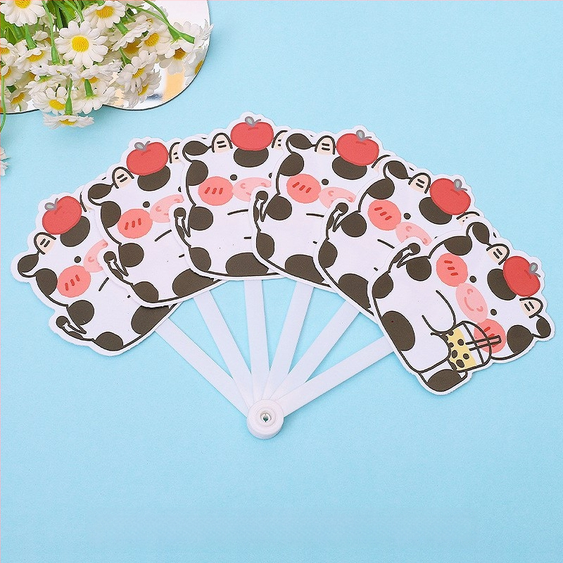 Mielas animacinis šešių sulankstomų ventiliatorių vasarinis nešiojamas mažas ventiliatorius studentams vaikams sulankstomas ventiliatorius plastikinis rankinis ventiliatorius