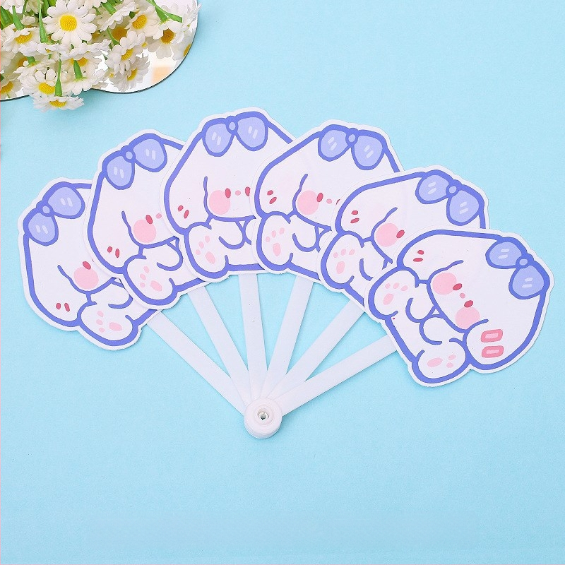 Mielas animacinis šešių sulankstomų ventiliatorių vasarinis nešiojamas mažas ventiliatorius studentams vaikams sulankstomas ventiliatorius plastikinis rankinis ventiliatorius