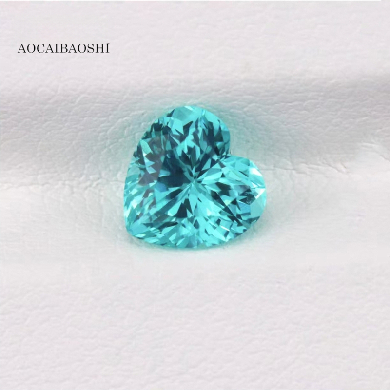 „Aucai Bao“ juvelyrikos fabriko tiesių plaukų laboratorija, kėlimo metodas, auginimas, „Paraiba“ širdies formos safyro papuošalų pagrindinis akmuo