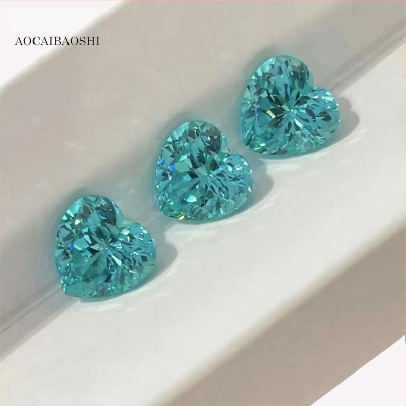 „Aucai Bao“ juvelyrikos fabriko tiesių plaukų laboratorija, kėlimo metodas, auginimas, „Paraiba“ širdies formos safyro papuošalų pagrindinis akmuo