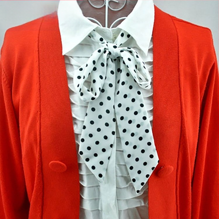 Leptir-mašna za žene, nova čipkasta, korejski stil, britanski akademski stil, valovita točkica, jednobojna, šifonska kravata, vrpca, modna mašna