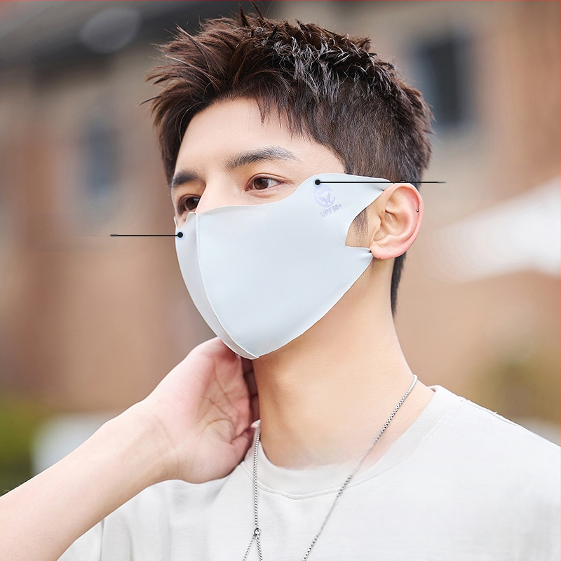 Vasaros naujovė – 5D „Ice Silk“ apsauginė kaukė nuo saulės, vientisos spalvos, trimatė, apsauganti nuo UV spindulių (UPF50) + viso veido apsauginė kaukė nuo saulės.