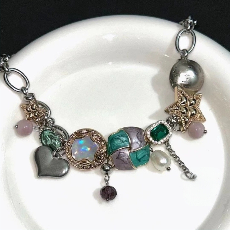 Originalni dizajn emajlirane ogrlice, vintage retro izuzetna ručno izrađena ogrlica