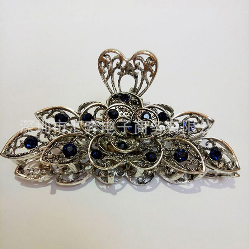 Naujas retro stiliaus cirkonio plaukų segtukas, europietiškas ir amerikietiškas plaukų lydinio, griebtuvo, plaukų aksesuarų, galvos apdangalų didmeninė prekyba