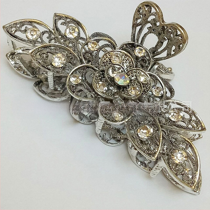 Naujas retro stiliaus cirkonio plaukų segtukas, europietiškas ir amerikietiškas plaukų lydinio, griebtuvo, plaukų aksesuarų, galvos apdangalų didmeninė prekyba