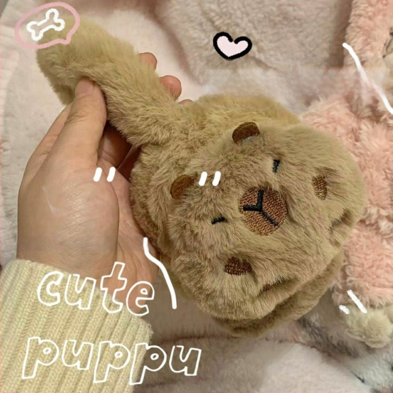 Capabala kapibaras ziemas cimdi, silti divdaļīgi, jauki sieviešu ausu aizsargi, pret sasalšanu, aukstumizturīgi, ausu aizsargi