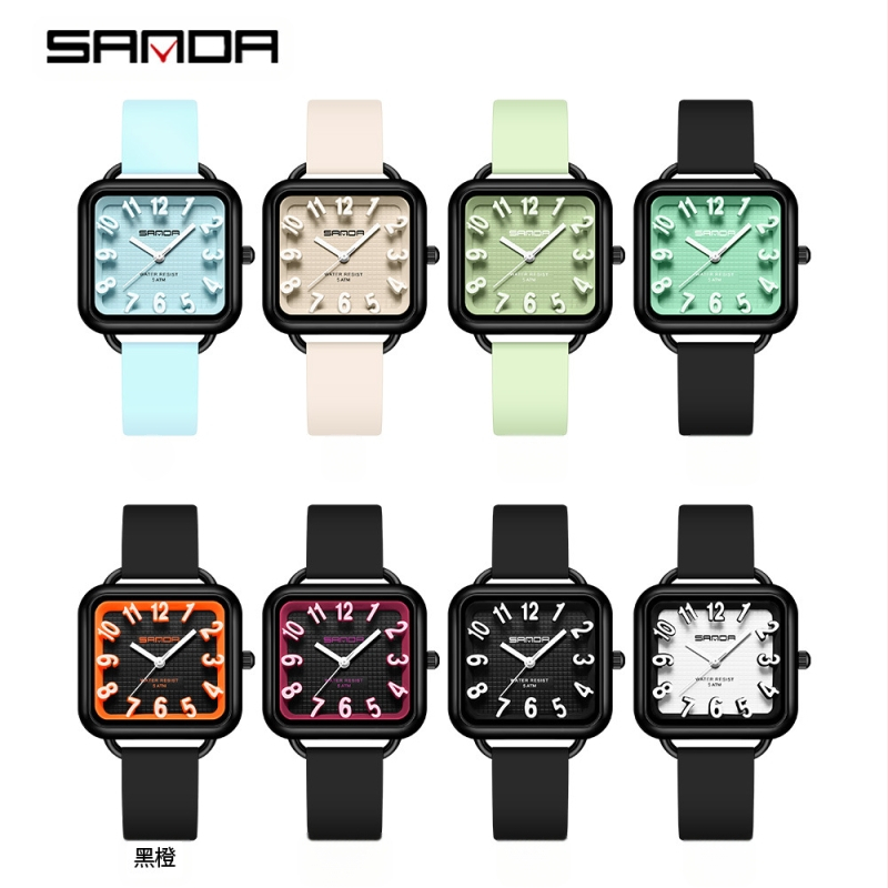 Sanda naujo produkto tyrimas specialus laikrodis studentams paprastas tendencija kvarcinis laikrodis silikoninė juosta kvadratinis vandeniui atsparus laikrodis didmeninė prekyba