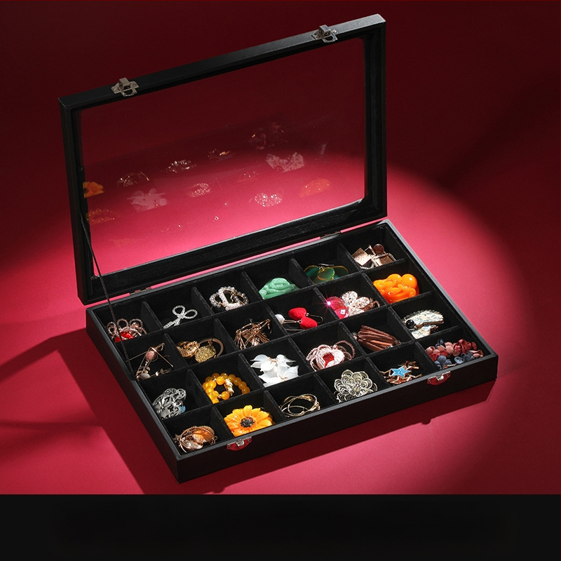 Didelės talpos papuošalų laikymo dėžutė Papuošalų dėžutė Papuošalų demonstracinė dėžutė Auskarai Auskarai, karoliai, apyrankės Žiedų dėžutė