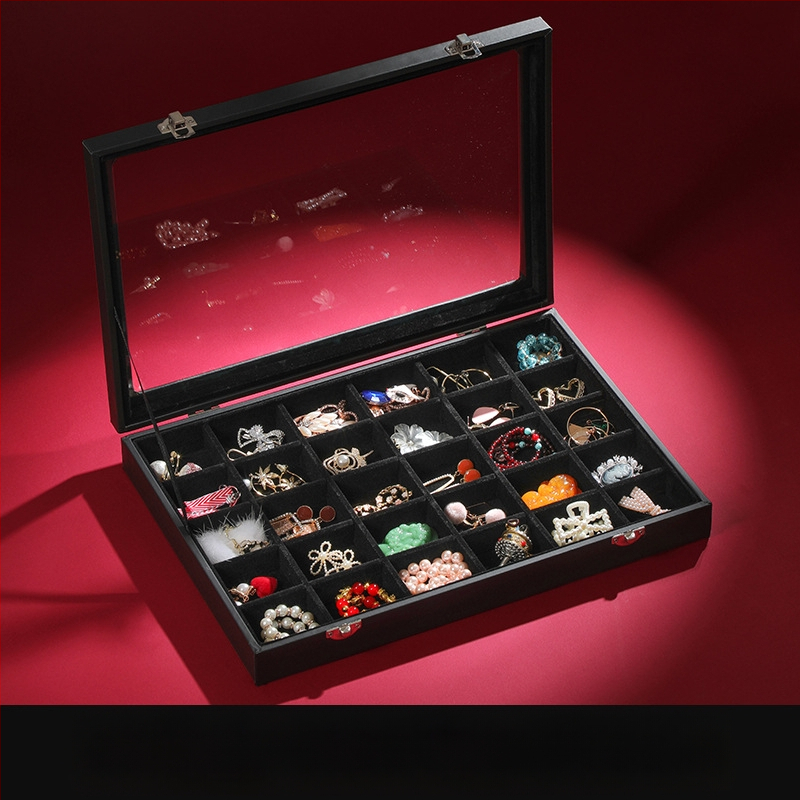 Didelės talpos papuošalų laikymo dėžutė Papuošalų dėžutė Papuošalų demonstracinė dėžutė Auskarai Auskarai, karoliai, apyrankės Žiedų dėžutė