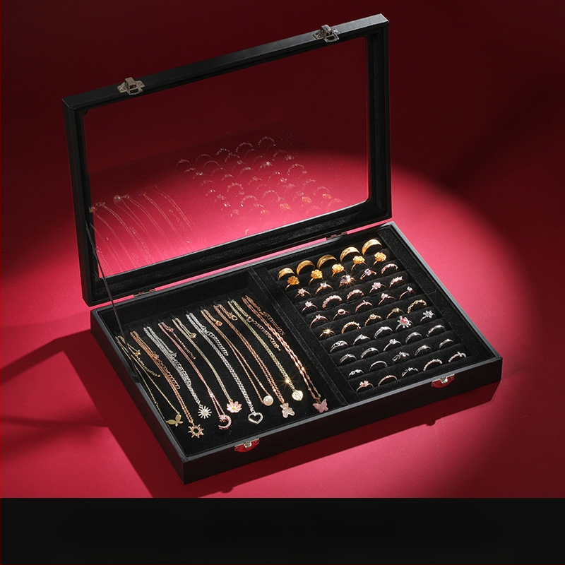 Didelės talpos papuošalų laikymo dėžutė Papuošalų dėžutė Papuošalų demonstracinė dėžutė Auskarai Auskarai, karoliai, apyrankės Žiedų dėžutė