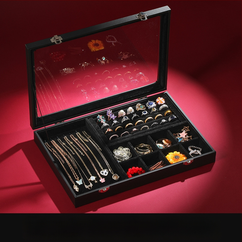 Didelės talpos papuošalų laikymo dėžutė Papuošalų dėžutė Papuošalų demonstracinė dėžutė Auskarai Auskarai, karoliai, apyrankės Žiedų dėžutė