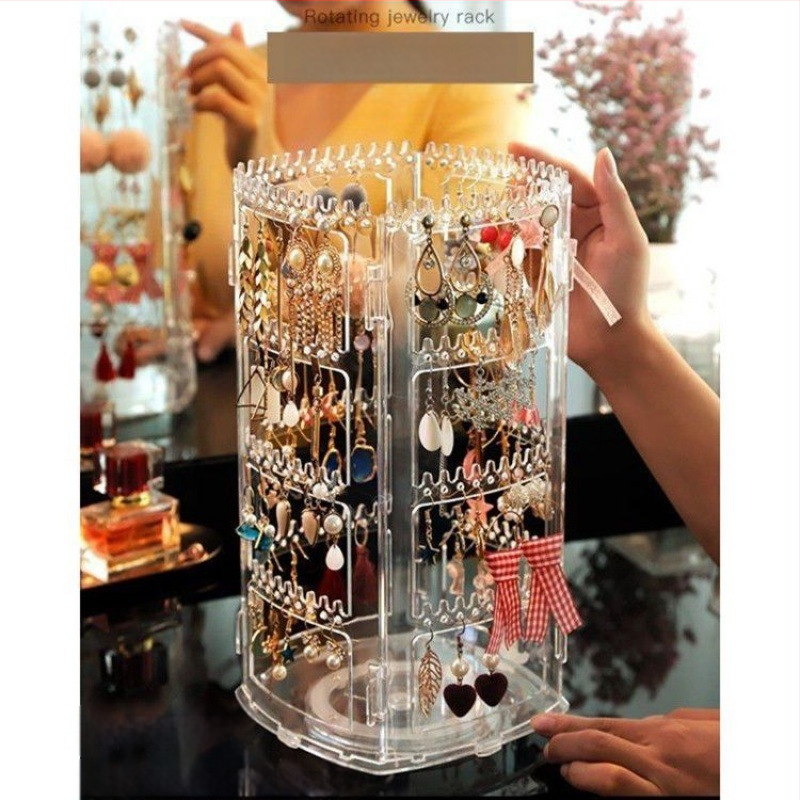 Auskarai Auskarai Auskarai Karoliai Papuošalų laikymo dėžutė Skaidri Didelės talpos Plaukų aksesuarai Tualetinis staliukas Vitrina