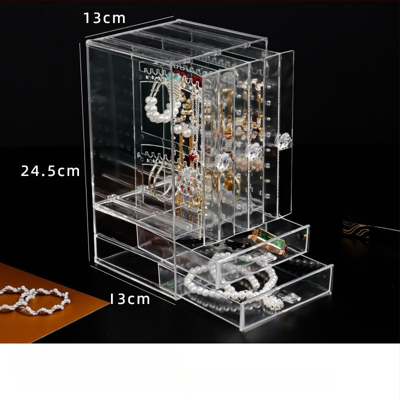 Auskarai Auskarai Auskarai Karoliai Papuošalų laikymo dėžutė Skaidri Didelės talpos Plaukų aksesuarai Tualetinis staliukas Vitrina