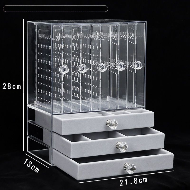 Auskarai Auskarai Auskarai Karoliai Papuošalų laikymo dėžutė Skaidri Didelės talpos Plaukų aksesuarai Tualetinis staliukas Vitrina