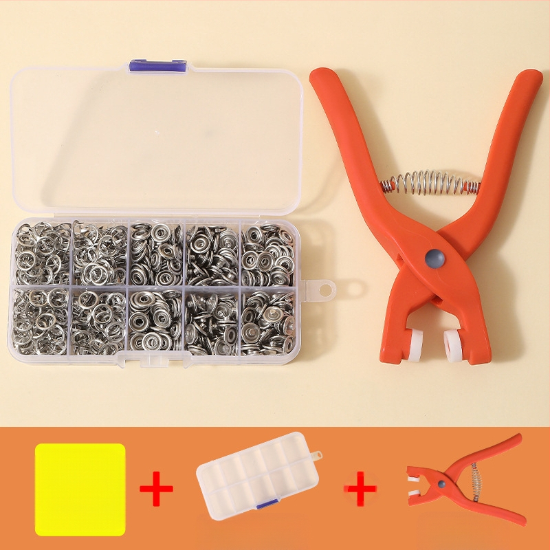 Viieharulise pandla paigaldustööriistade komplekt, naela- ja õmblusteta beebiriiete tekialus, trukknööp, ämma pandla, väike nööp