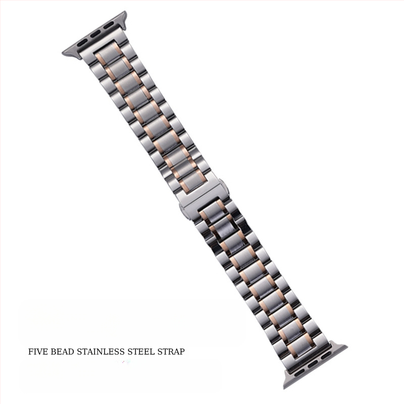 „Apple Watch Five Beads Makers“ tvirtos drugelio sagties „iwatch“ nerūdijančio plieno „Huawei“ laikrodžio dirželis