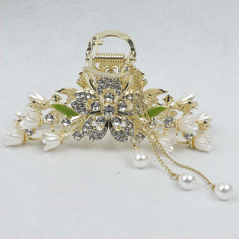 Drugelio kutais antikvarinė rankena, kalnų krištolas, ryklio segtukas, niša gale, galvos apdangalas, plaukų segtukas, moteriškas galvos apdangalas, plaukų aksesuarai, didmeninė prekyba