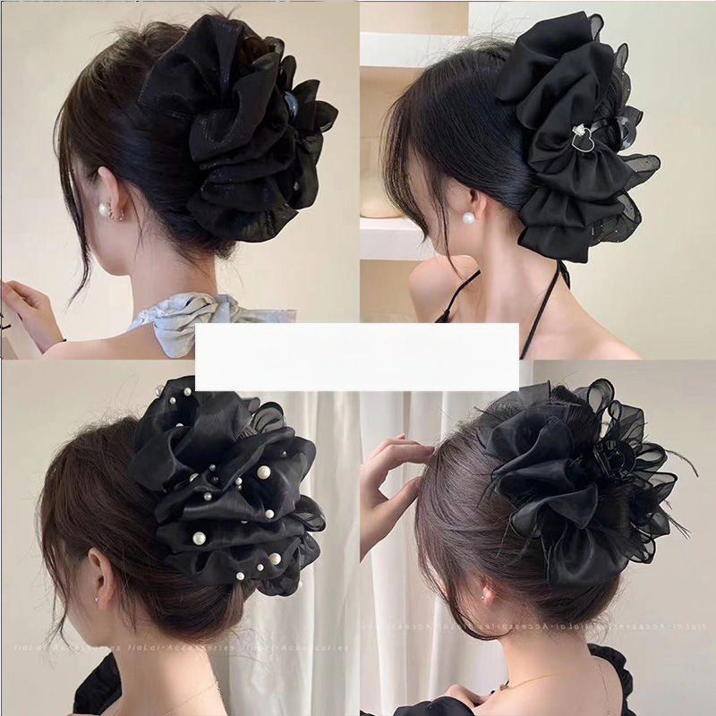 Dodaci za kosu u vilinskom stilu, luksuzni veliki mašna na stražnjem dijelu glave, luksuzni seersucker, velika kopča za hvatanje, kopča za morski pas, pokrivalo za glavu za žene