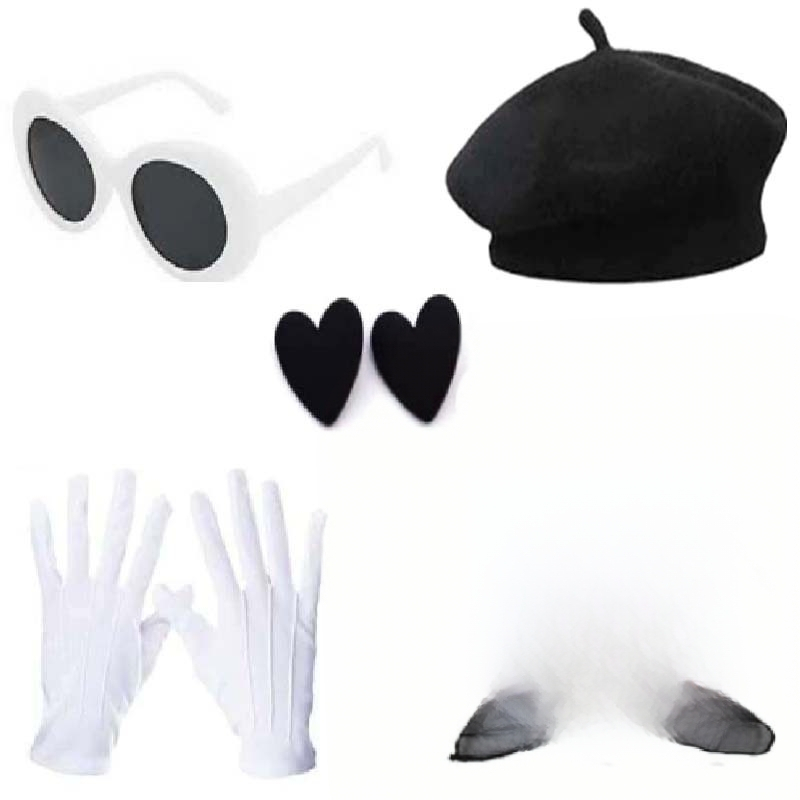 Új 1980-as évekbeli bohócelőadás, bud sapka, hiphop szemüveg, hírességeknek való parti, selyemsál, bross, kiegészítők
