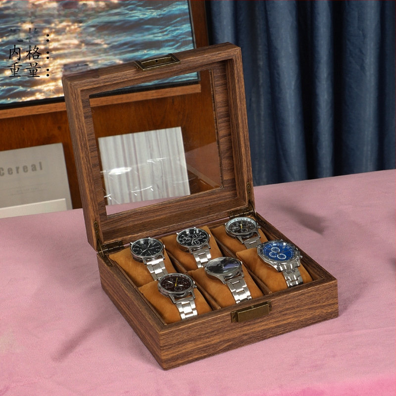 Kerge luksuslik uus hiina stiilis täispuidust puidutera nahast kellakarp käevõru ehtekarp vintage käekella vitriinkarp kaanega