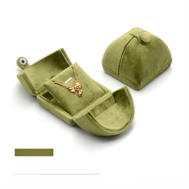 Dupla fűzöld bársony gyűrűdoboz fülbevaló nyaklánc doboz karkötő doboz karkötő karkötő doboz ékszercsomagolás