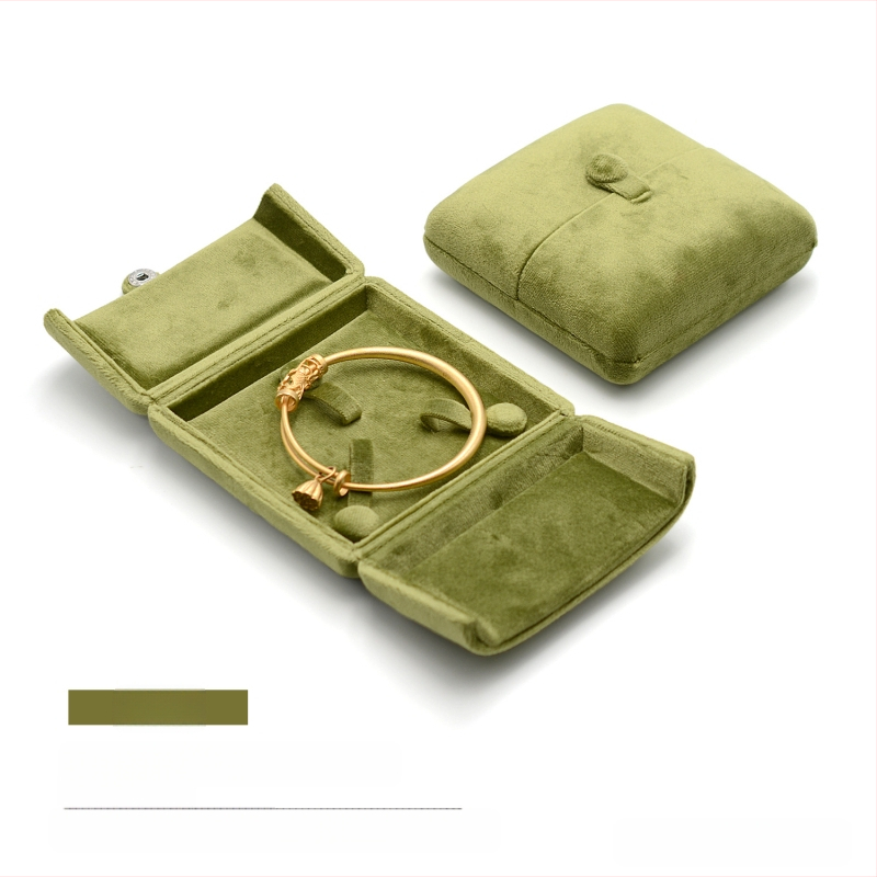 Dupla fűzöld bársony gyűrűdoboz fülbevaló nyaklánc doboz karkötő doboz karkötő karkötő doboz ékszercsomagolás