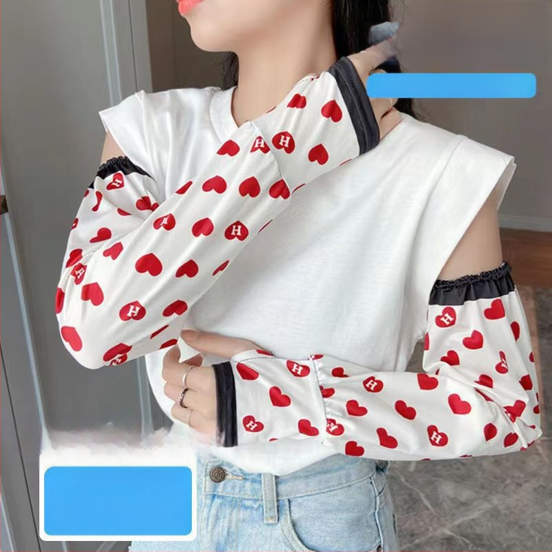 Új, naptej, jég, selyem, kültéri, minden mérkőzésre alkalmas, divatos jég, UV-védő karvédő, női naptej kesztyűk