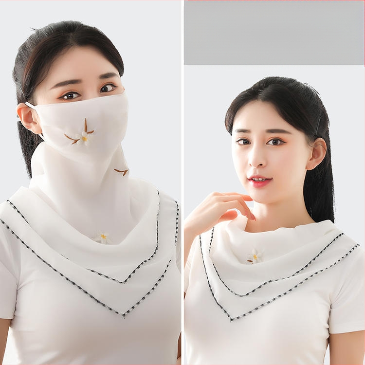 Suvine jääsiidist päikesekaitsekreem naistele, õhuke hingav suvine UV-vastane näomask, täisnäo päikesevari näole Kini