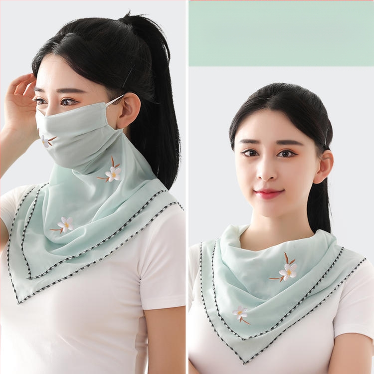 Suvine jääsiidist päikesekaitsekreem naistele, õhuke hingav suvine UV-vastane näomask, täisnäo päikesevari näole Kini