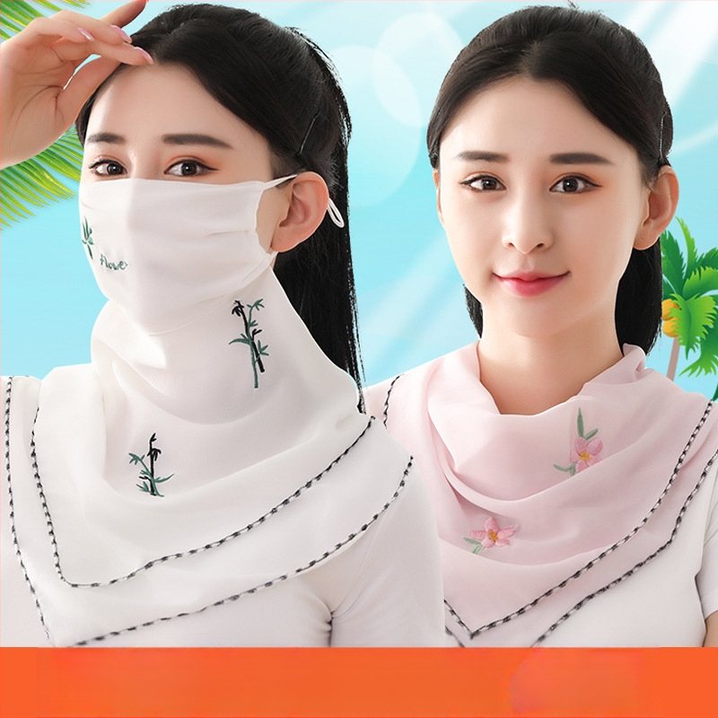 Suvine jääsiidist päikesekaitsekreem naistele, õhuke hingav suvine UV-vastane näomask, täisnäo päikesevari näole Kini