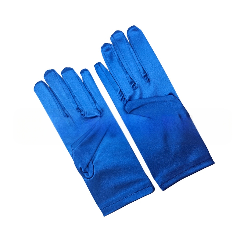 Öltöztesd fel a tiszta színű, rövid, sima szatén szatén kesztyűket Menyasszonyi, esküvői kesztyűk Halloween smink parti női rövid kesztyűk