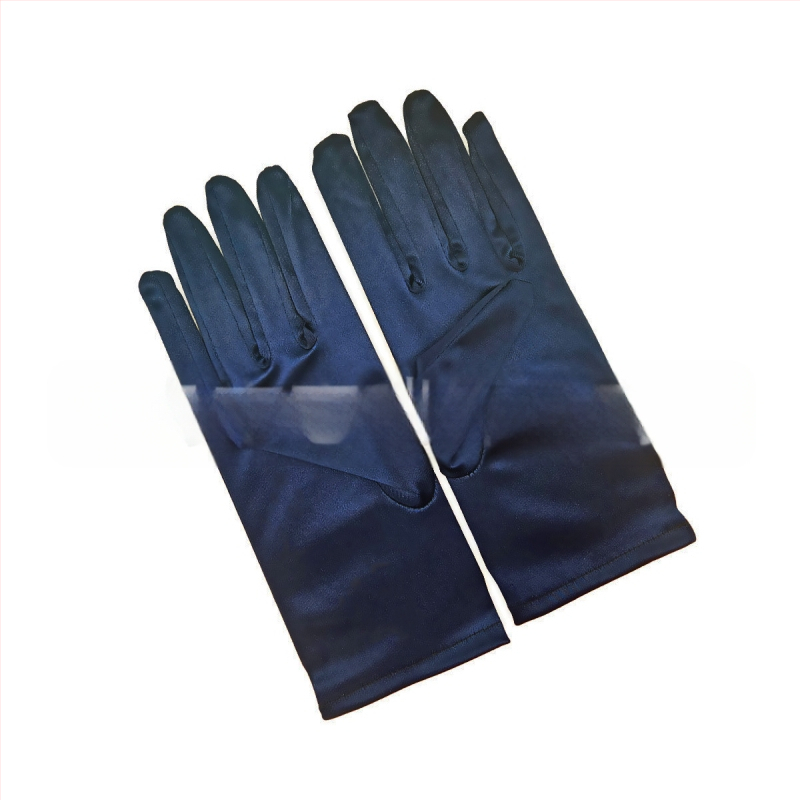 Öltöztesd fel a tiszta színű, rövid, sima szatén szatén kesztyűket Menyasszonyi, esküvői kesztyűk Halloween smink parti női rövid kesztyűk