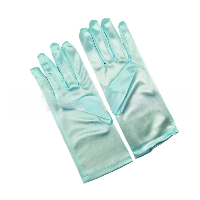 Öltöztesd fel a tiszta színű, rövid, sima szatén szatén kesztyűket Menyasszonyi, esküvői kesztyűk Halloween smink parti női rövid kesztyűk