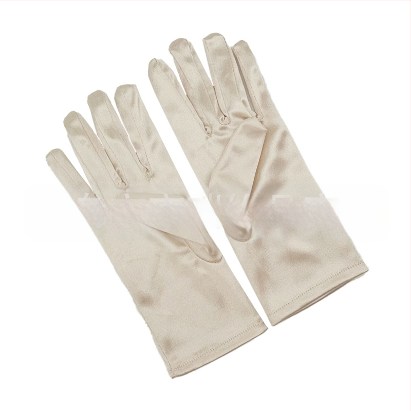 Öltöztesd fel a tiszta színű, rövid, sima szatén szatén kesztyűket Menyasszonyi, esküvői kesztyűk Halloween smink parti női rövid kesztyűk