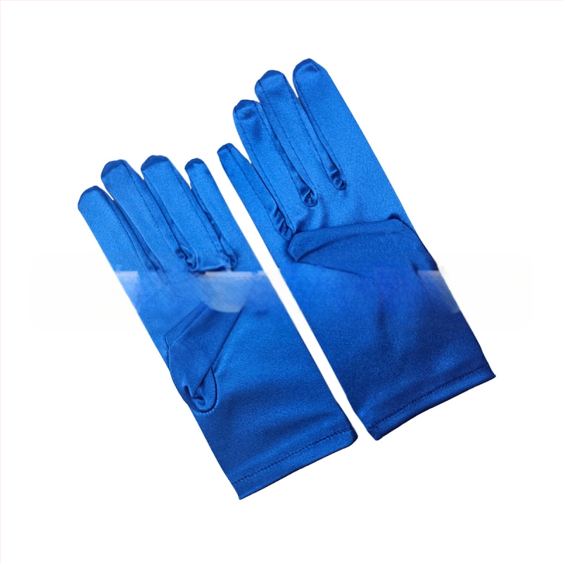 Öltöztesd fel a tiszta színű, rövid, sima szatén szatén kesztyűket Menyasszonyi, esküvői kesztyűk Halloween smink parti női rövid kesztyűk