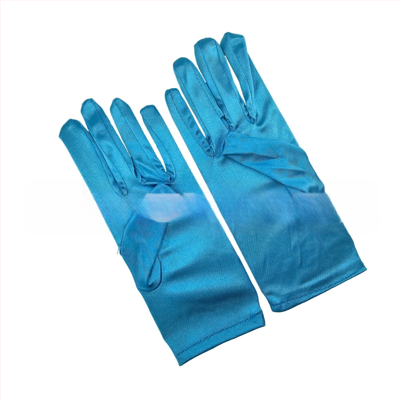 Öltöztesd fel a tiszta színű, rövid, sima szatén szatén kesztyűket Menyasszonyi, esküvői kesztyűk Halloween smink parti női rövid kesztyűk