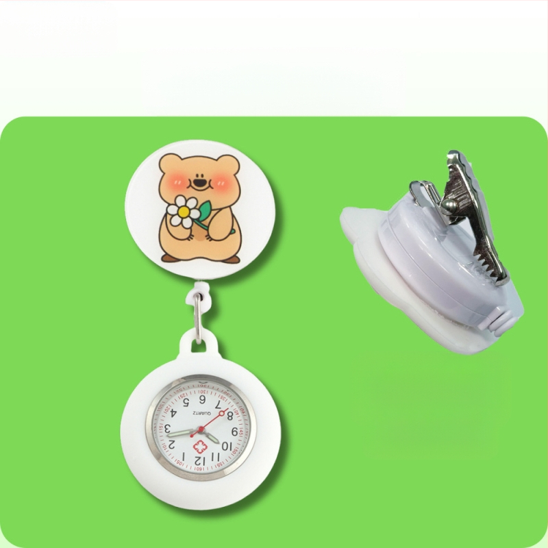 Behúzható nővéróra, Aranyos zsebóra, Függőóra orvosoknak, Világító óra diákoknak, Női modell, Raktáron, Gyors szállítás, Világító számlap