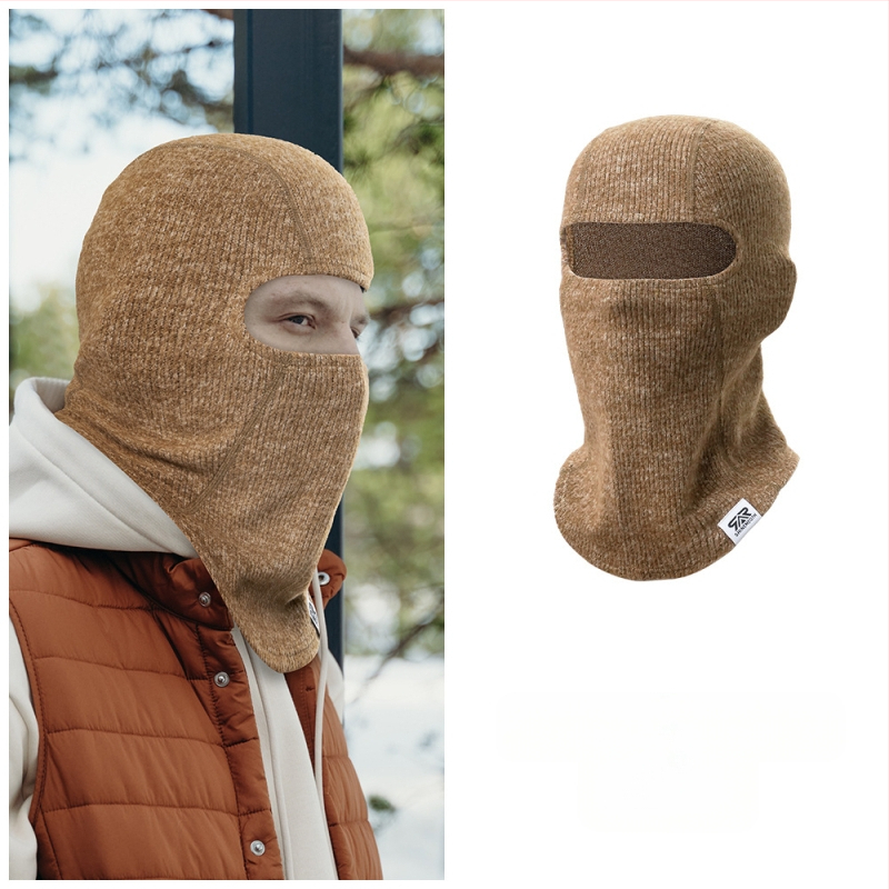 Sun Moss Zimska skijaška kaciga Zaštita za lice Topla hladnootporna kaciga za skijanje i snowboard podstavljena vunenom pletenom kapom