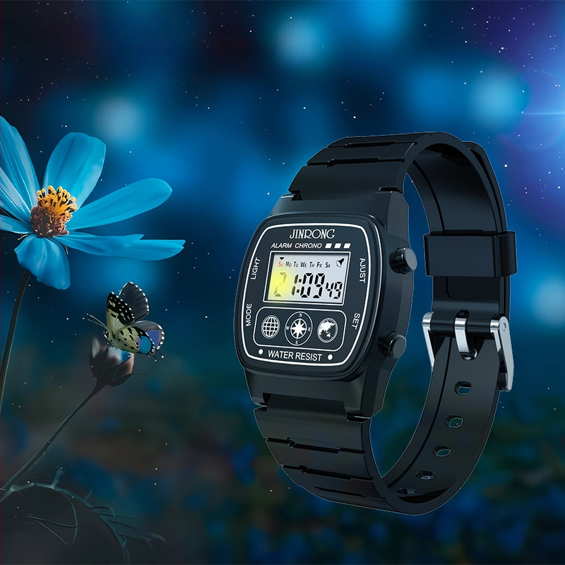 Ceasuri digitale sport pentru bărbați și femei, impermeabile până la 30 m, curea din PU, ceas digital multifuncțional cu afișaj pătrat mic