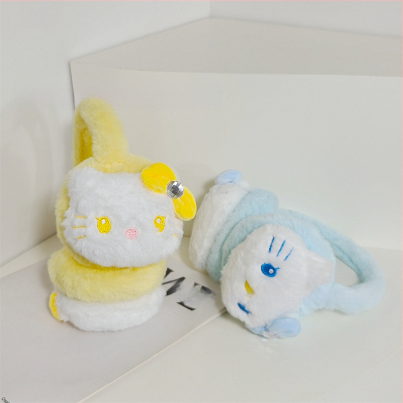 Téli rajzfilm plüss macska fülvédők megvastagított fülvédők kimegy lovaglás szélálló fülvédők aranyos fülvédő műtárgy