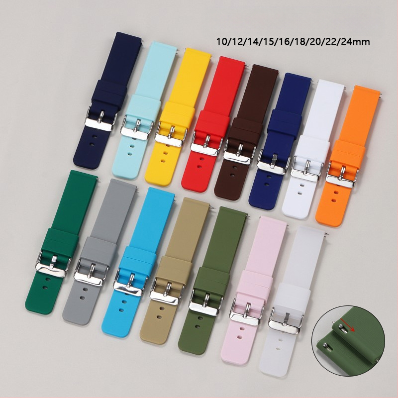 Új, gyorsan kioldható szilikon óraszíj Samsung Huawei Gt okosóraszíjhoz (16/18/20/22/24 mm), raktáron